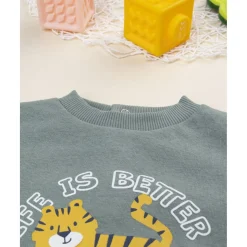 Conjunto jogging bebé verde y amarillo