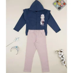 Conjunto jogging de niña azul y rosa