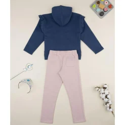 Conjunto jogging de niña azul y rosa