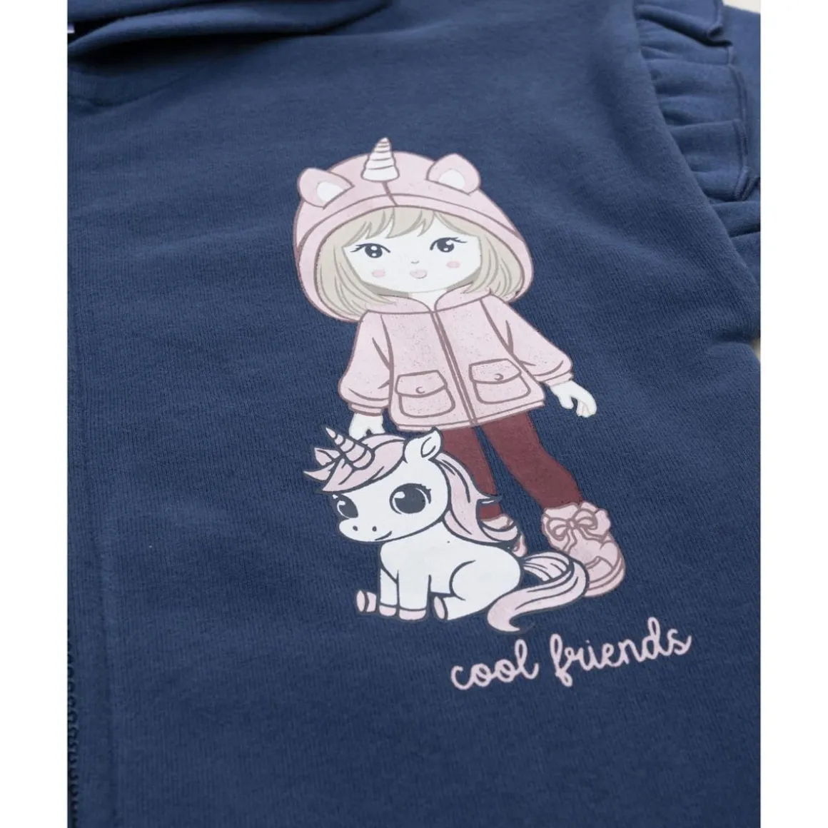 Conjunto jogging de niña azul y rosa