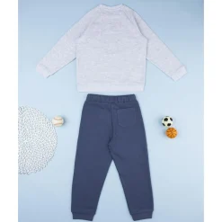 Conjunto jogging niño gris y azul Basket
