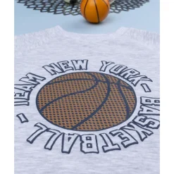 Conjunto jogging niño gris y azul Basket