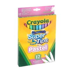 Crayola - 12 Rotuladores Super punta lavables Pastel