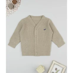 Cárdigan de niño beige de punto tricot