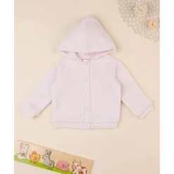 Cárdigan de peluche rosa para bebé