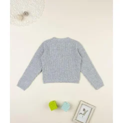 Cárdigan niña gris con lazo