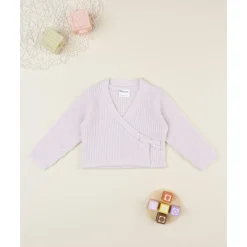 Cárdigan niña rosa con lazo
