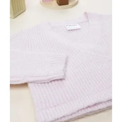 Cárdigan niña rosa con lazo