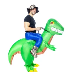 Disfraz a hombros de dinosaurio explorador hinchable para adulto Talla única
