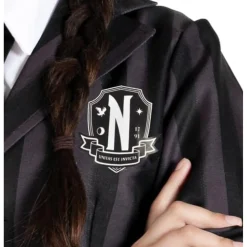 Disfraz Ciao de miércoles Addams, color negro y gris, 140cm ㅤ