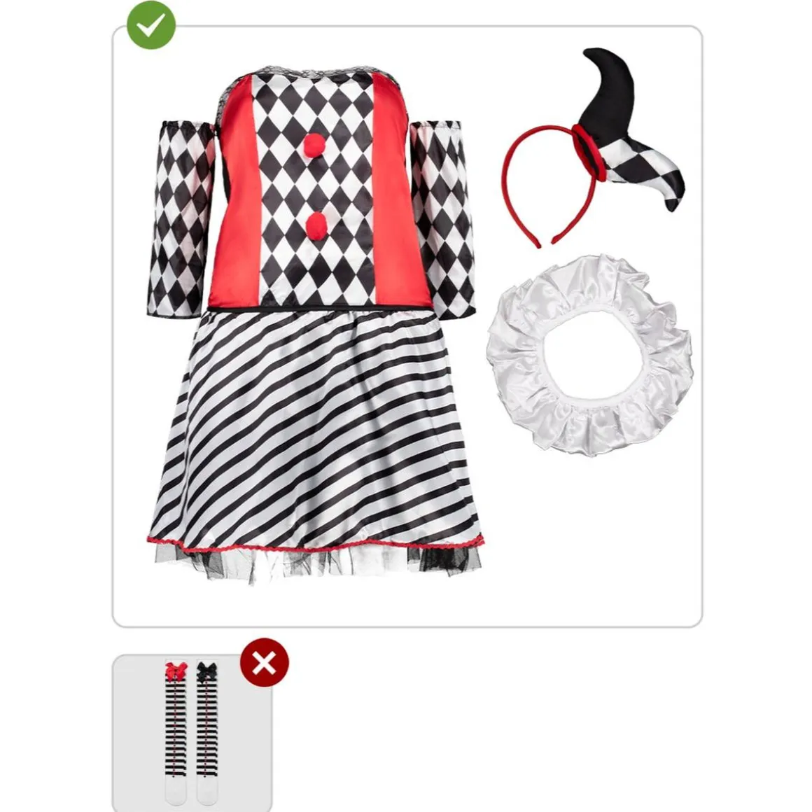 Disfraz de Arlequín para mujer XXL