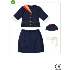Disfraz de azafata de vuelo para niña 10-12 años