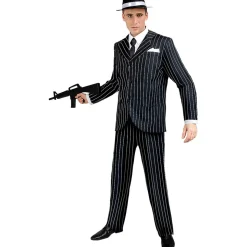 Disfraz de gangster negro años 20 XXL