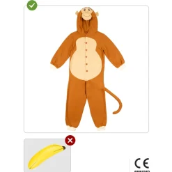 Disfraz de mono onesie para niños 7-9 años