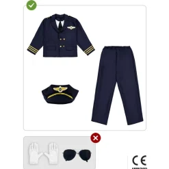 Disfraz de piloto de aviones para niño 10-12 años