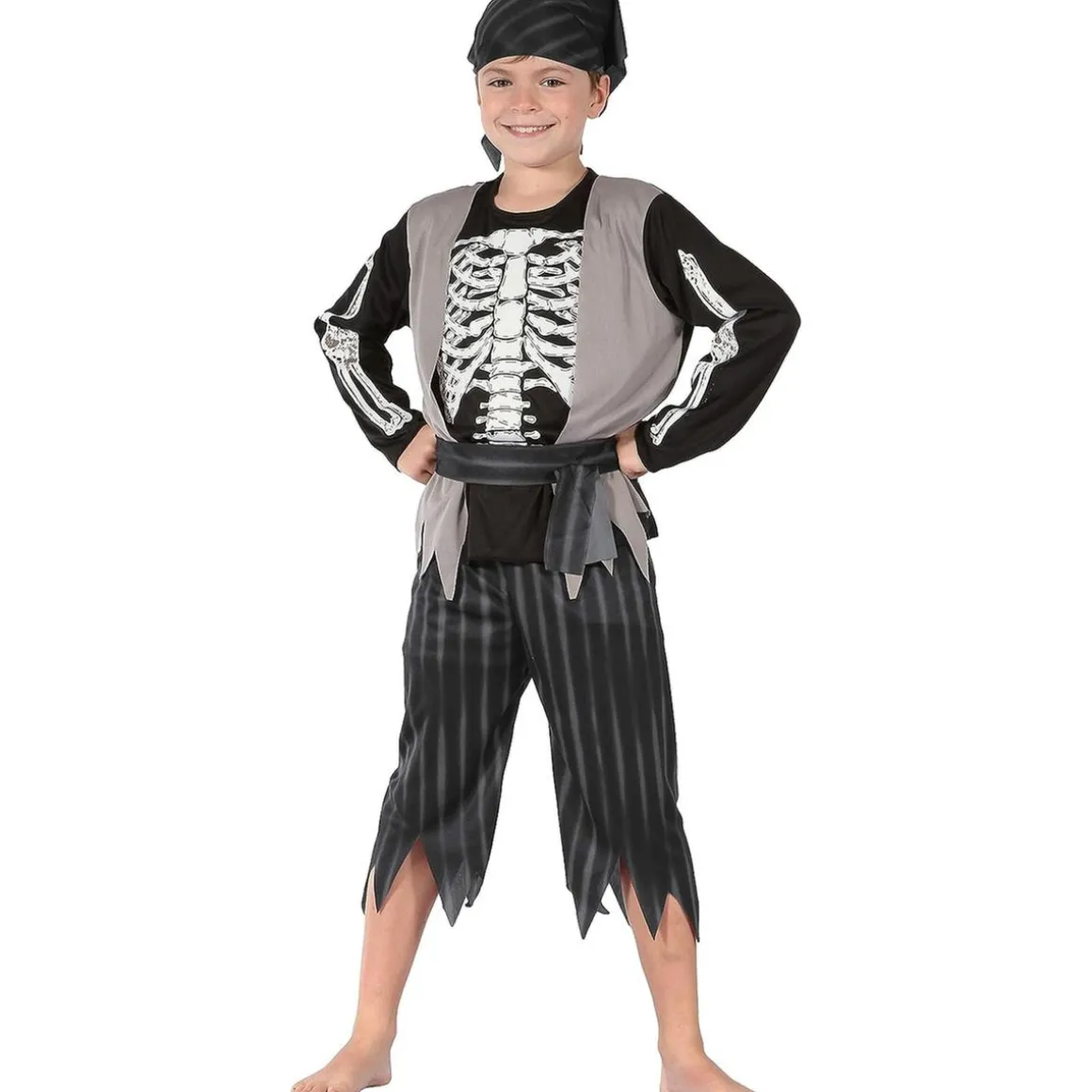 Disfraz de pirata Skeleton para niño, color negro