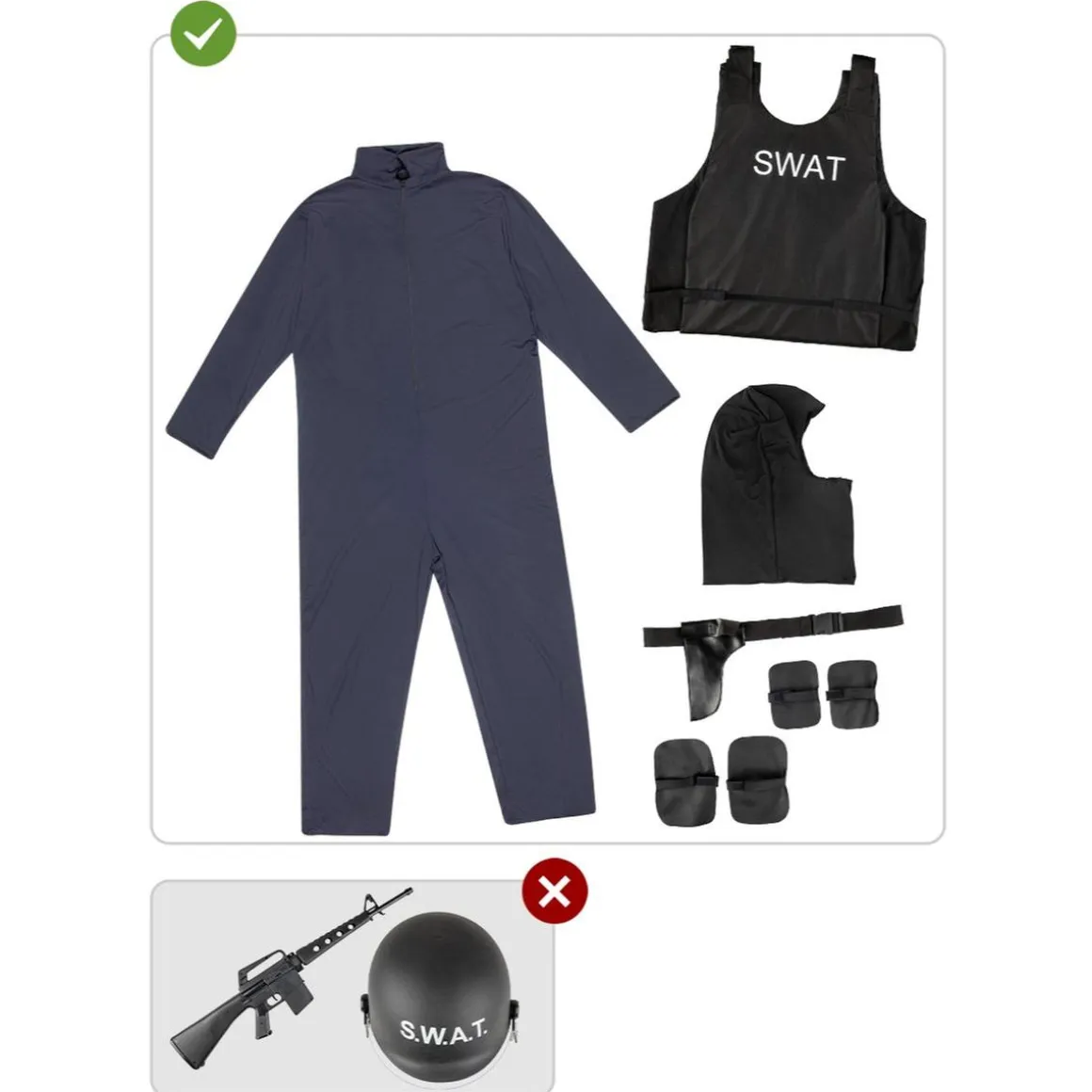 Disfraz de SWAT para hombre XL