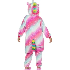 Disfraz de unicornio multicolor onesie para niños 10-12 años