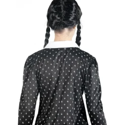 Disfraz Miércoles Addams vestido con peluca talla M
