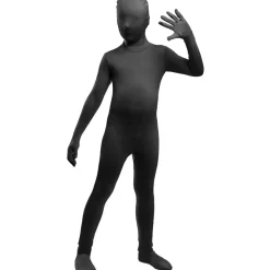 Disfraz segunda piel negro para niños 10-12 años