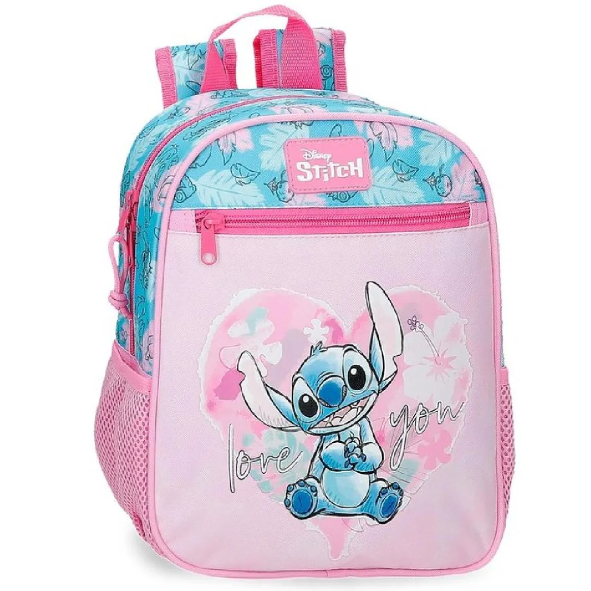 Disney - Mochila preescolar 28 cm adaptable a carro - Heart Stitch