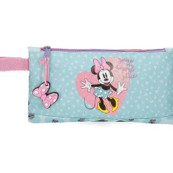 Disney - Estuche azul Disney Minnie My happy place con asa 22x12 cms Poliéster