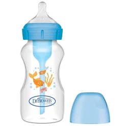 Dr. Brown's - Biberón Anticólico Options+ Boca Ancha 270 ml - Azul