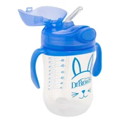 Dr. Brown´s - Mi primer vaso con pajita 270 ml Azul