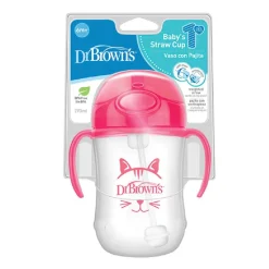 Dr. Brown´s - Mi primer vaso con pajita 270 ml Rosa