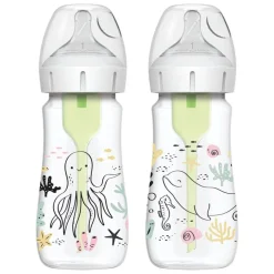 Dr. Brown's - Pack 2 Biberones Options+ Boca Ancha 270ml - Océano