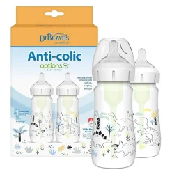 Dr. Brown's - Pack 2 Biberones Options+ Boca Ancha 270ml - Dinosaurios