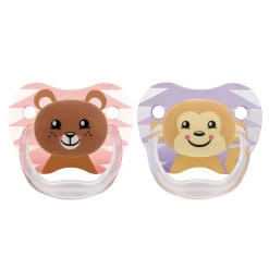 Dr Brown's - Pack 2 Chupetes Animales 6-12 meses Rosa