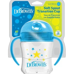 Dr. Brown´s - Vaso Transición boquilla suave 180 ml Azul