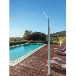 Ducha de aluminio con grifo lavapiés