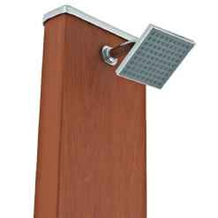 Ducha solar cuadrada efecto madera 32L