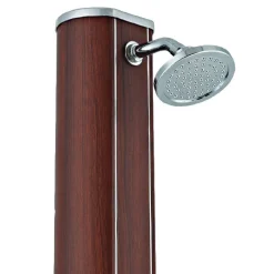 Ducha solar redonda efecto madera 32L