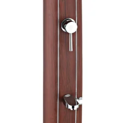 Ducha solar redonda efecto madera 32L
