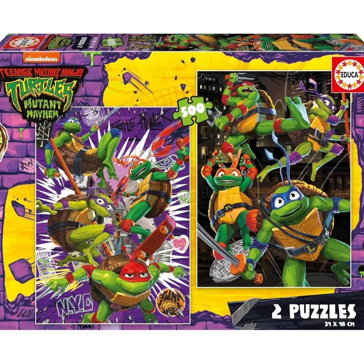 Educa Borras - Pack Doble Puzzle Tortugas Ninja ㅤ