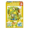 Educa Borrás - Animales Salvajes - Pack 4 Puzzles Progresivos