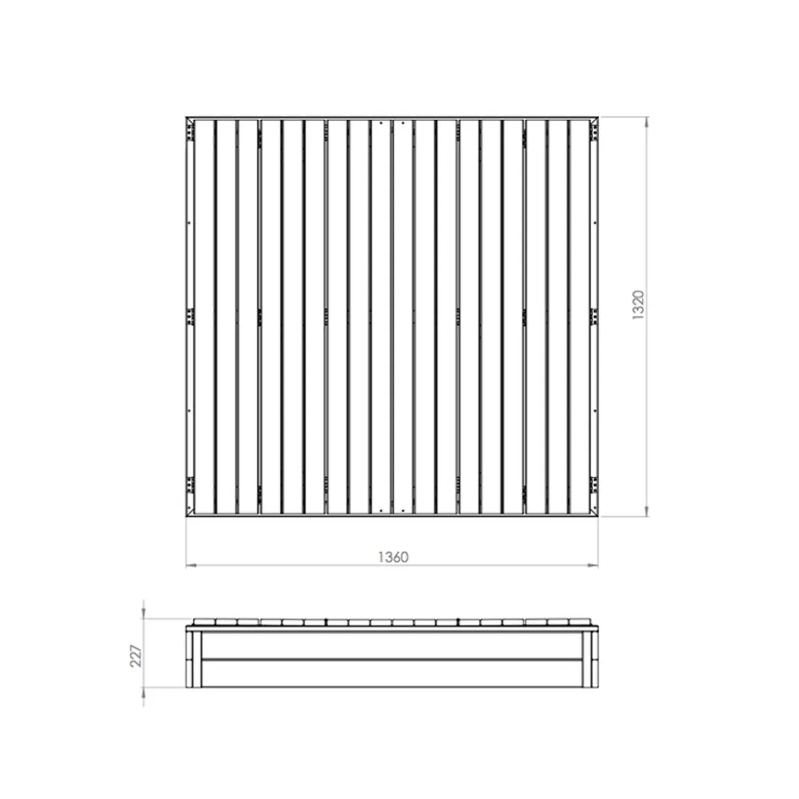 Exit - Arenero de madera Aksent 136 x 132 cm
