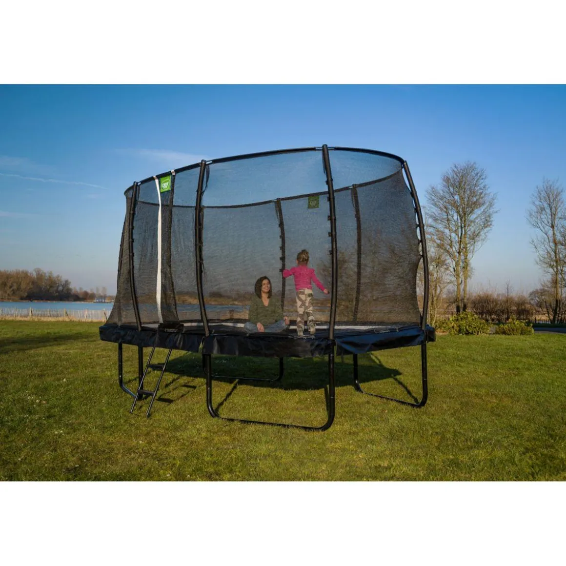 Exit - Cama elástica Allure Premium 244 x 427 cm verde