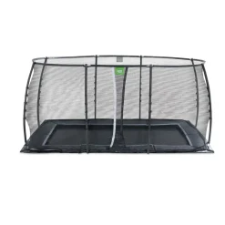 Exit - Cama elástica de suelo Dynamic 244 x 427 cm negro con red de seguridad