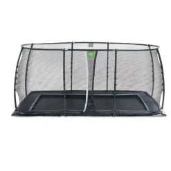 Exit - Cama elástica de suelo Dynamic 275 x 458 cm negro con red de seguridad