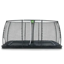 Exit - Cama elástica de suelo Dynamic 275 x 458 cm negro con red de seguridad