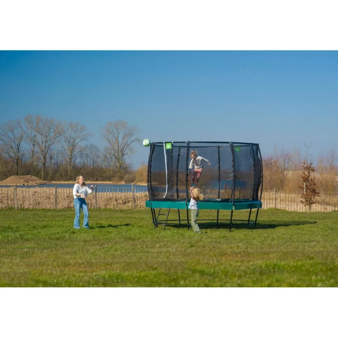 Exit - Cama elástica Lotus Premium 427 cm verde