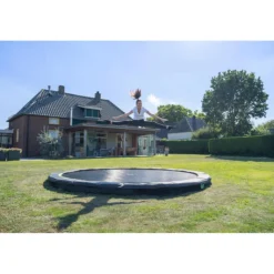 Exit - Cama elástica redonda con acolchado negro 427 cm