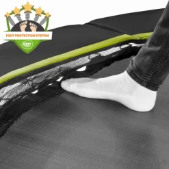 Exit - Cama elástica redonda con acolchado negro 244 cm