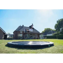 Exit - Cama elástica redonda con acolchado negro 305 cm