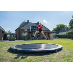 Exit - Cama elástica redonda con acolchado negro 305 cm
