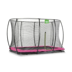 Exit - Cama elástica Silhouette rectangular de suelo rosa 244 cm